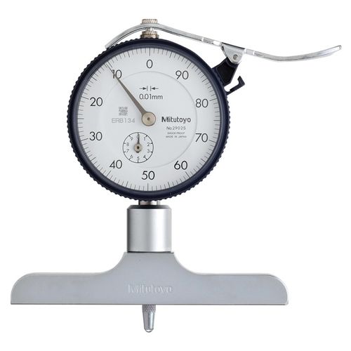 Medidor de Profundidade Capacidade 0 - 200mm Graduação 0,01mm Exatidão ±15µm Com Relógio Mitutoyo 7212