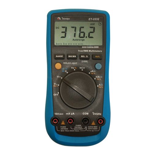 Multímetro Digital CAT III 600V Autorange Função NCV Interface Minipa ET-2232