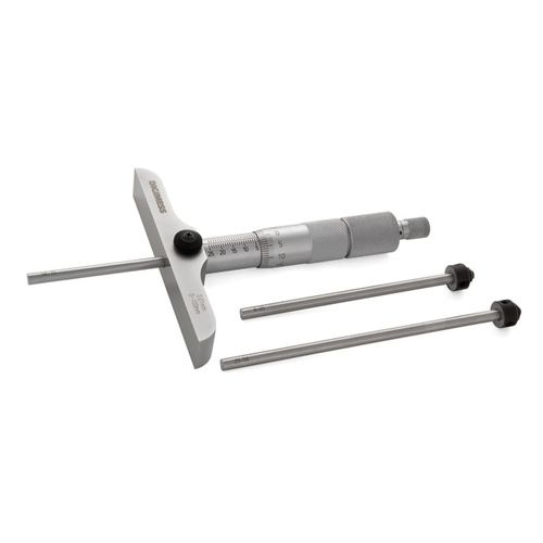 Micrômetro de Profundidade com Haste Intercambiáveis com Fixação Através de Rosca Capacidade 0-25mm Resolução de 0,01mm Digimess 110.480