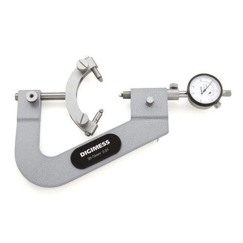 Comparador para Medição de Diâmetro Primitivo de Machos com 3 Cortes Capacidade 30-70mm Resolução de 0,01mm Digimess 132.131