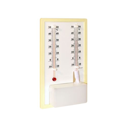 Termo-Higrômetro Analógico Bulbo Seco e Úmido -10+50 x 1°C Líquido Incoterm 5195.03.0.00