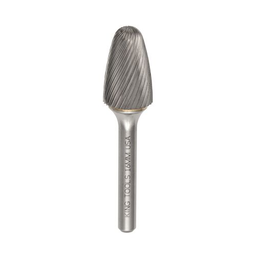 Lima Rotativa Tipo Árvore Arredondada Metal Duro Ø3mm Comp. de Corte 12,7mm Kingtools SF-42ML2