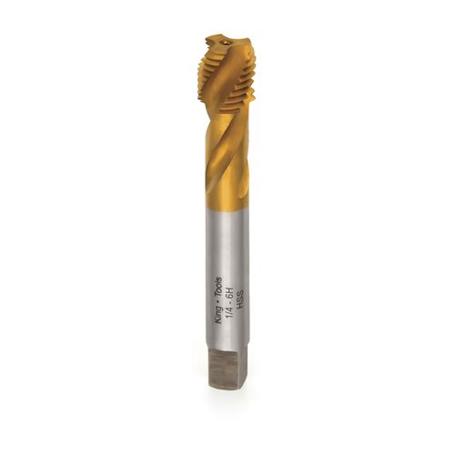 Macho Máquina Rosca M10X1 Métrica Fina (MF) Ponta Helicoidal Haste Kingtools 2105/1 M10X1-TIN