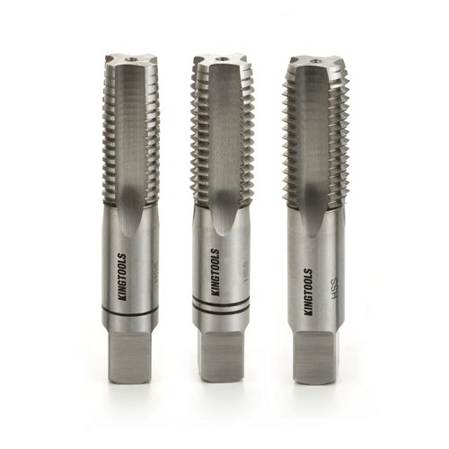 Jogo de Macho Manual Rosca 1.3/4 BSP para Tubos DIN 5157 Seriado Kingtools 2005 1.3/4 BSP (1/X/3)