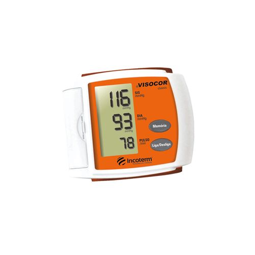 Medidor Digital de Pressão Arterial Visocor Pulso Cor Laranja - Incoterm 29846.4