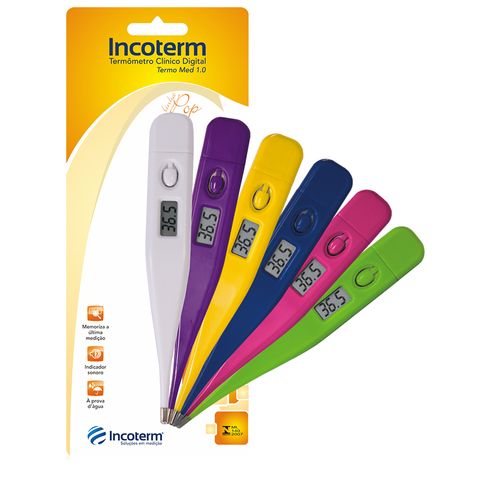 Termômetro Clínico Digital TermoMed Azul Intenso Encartelado - Incoterm 29832.28.2