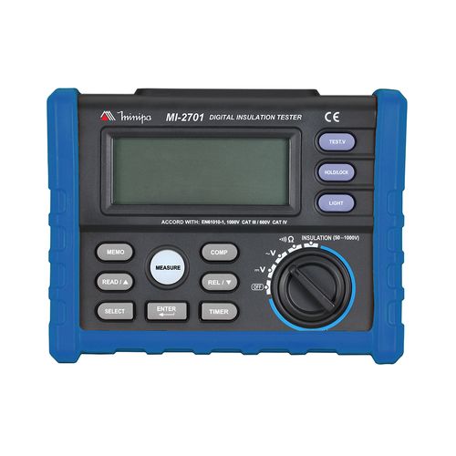 Megômetro Digital 1KV/10GOHM Índice de Polarização Teste de Absorção Dielétrica Modo Comparação Memória 20 Dados Minipa MI-2701