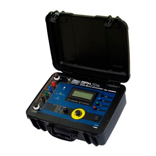 Microhmímetro Digital Portátil Resolução de 0,1 µO, Corrente de Teste 200 A, Faixa até 200 O Megabras MPK-204E