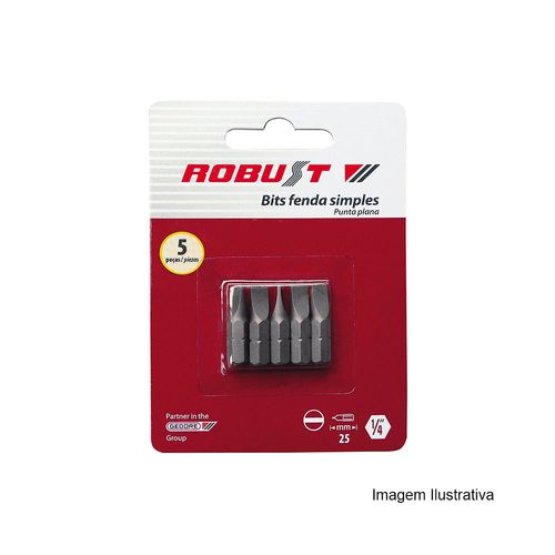 Bits Fenda Simples 5 Bits 7mm Ref B625-S7-05 Robust 061.823