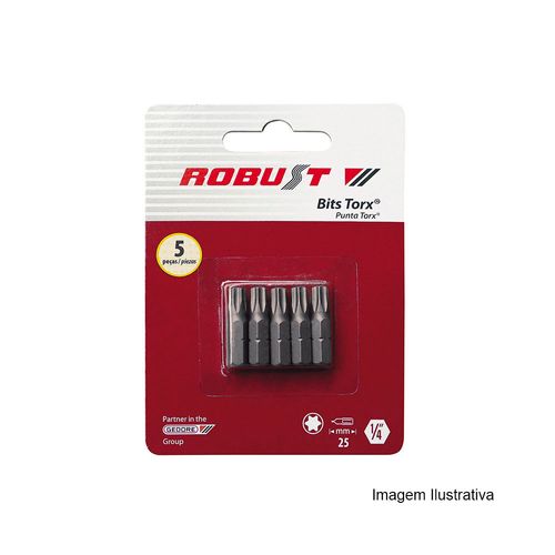 Bits Perfil Torx 5 Bits Ref B625-T25-05 Robust 061.838