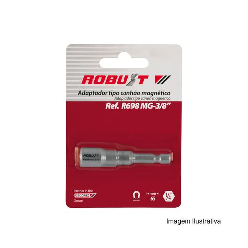 Adaptador Tipo Canhão Magnético 3/8" Ref R698Mg-3/8 Robust 060.314