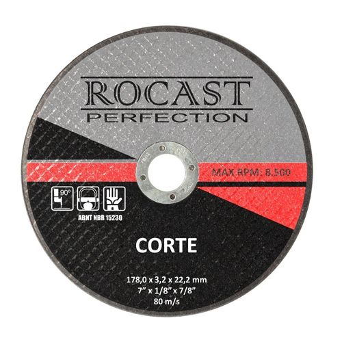 Disco de Corte - 4,1/2" x 1/8" x 7/8" - Ref. CORTE Rocast 122,0001