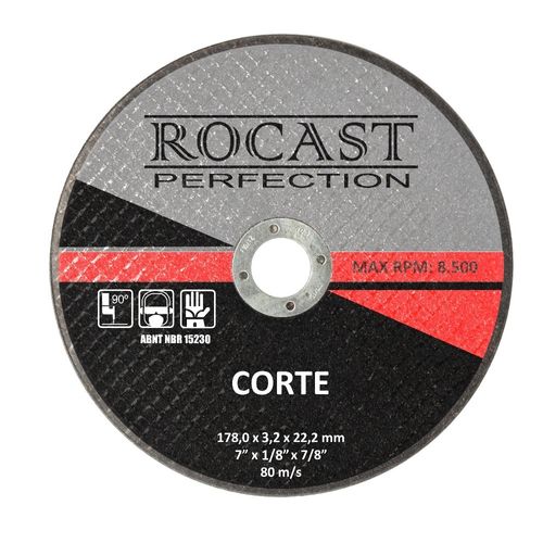 Disco de Corte - 7" x 1/8" x 7/8" - Ref. CORTE Rocast 122,0002