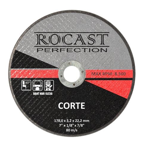 Disco de Corte - 9" x 1/8" x 7/8" - Ref. CORTE Rocast 122,0003
