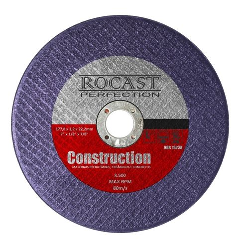 Disco de Corte - Construction - 7" x 1/8" x 7/8" - Ref. CONSTRUCTION Rocast 135,0002