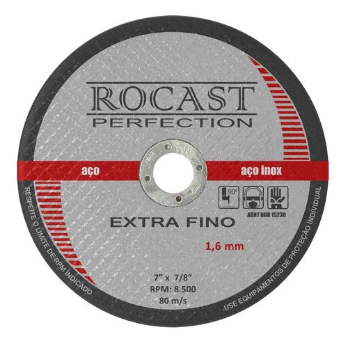 Disco de Corte - Extra Fino - 7" x 1,60mm - Ref. EXTRA FINO Rocast 134,0004