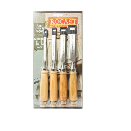 Jogo Formões 4 Pcs - 8 a 24mm Rocast 177,0009