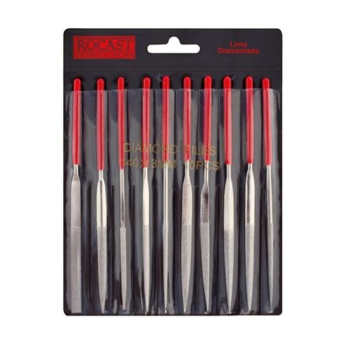 Jogo Lima Agulha Diamantada - 140mm - Ref. 10 PCS/Jogo Rocast 81,0001