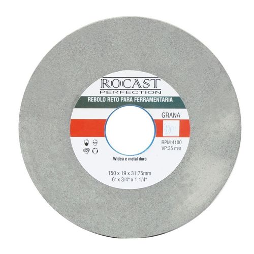 Rebolo para Moto Esmeril de Videa - 6" x 3/4" - Ref. GR 80 Rocast 242,0006