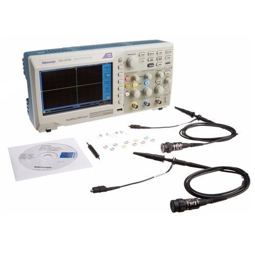 Osciloscópio Digital WVGA Colorida de 7" 70MHZ 2 Canais Taxa de Amostragem 1GS/s CATII 300V Tektronix TBS1072B