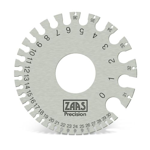 Calibre de Fieira Aço Inox Padrão Americano (0 a 36) Zaas 113,0010