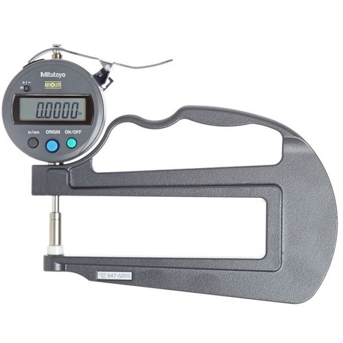 Medidor de Espessura Digital Faixa de medição 0~10mm/0~0,4'' Res. 0,001mm/0,00005'' Prof. do arco 120mm Mitutoyo 547-3210