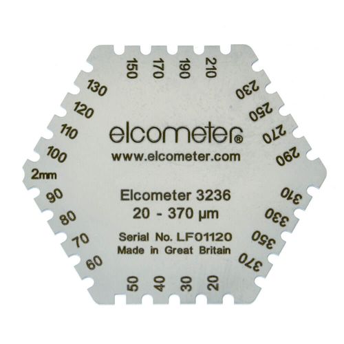 Medidor de Espessura de Tinta Úmida Hexagonal Capacidade 25-2000µm Elcometer K0003236M202