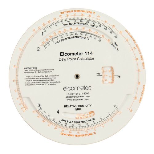 Medidor de Ponto de Condensação Dewpoint Capacidade -10°C a 50°C Ref. 114 Precisão ±1% Elcometer G114-2