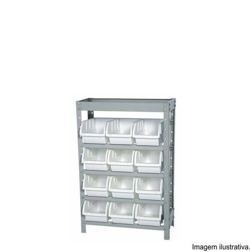 Estante Porta-Componentes Parafusada com 12 Caixas Nº 5 Vermelha Marcon EF12/5V