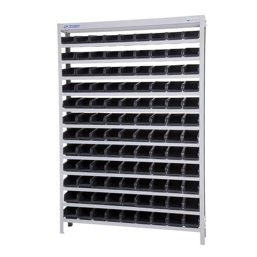 Estante Porta-Componentes Parafusada com 108 Caixas Nº 3 Preta Marcon EF108/3P