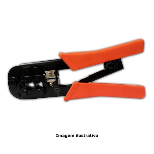 Alicate para Crimpar RJ11/45 6X2, 6X4, 6X6, 8X8 com Catraca Mega Polo MP-568R