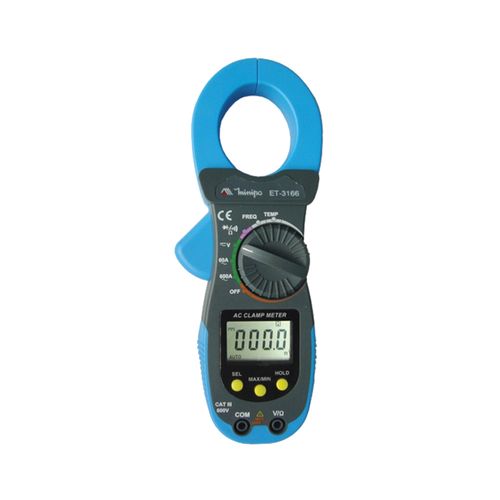 ALICATE AMPERÍMETRO DIGITAL TENSÃO 600V AC/DC CORRENTE AC 60A 600A MINIPA ET-3166