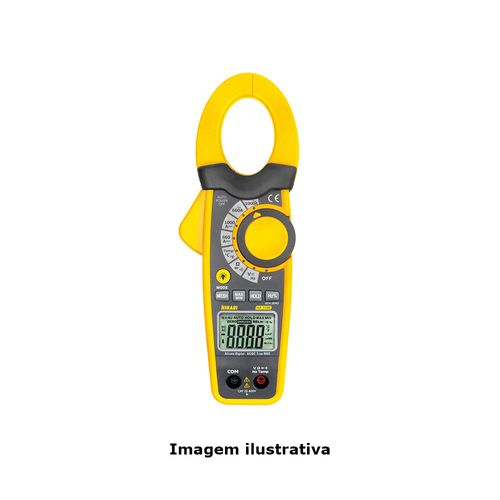 Alicate Amperímetro Digital Tensão AC/DC 6,6 a 600V Corrente AC/DC 660 a 1000A Resistência 660 a 66MOhm Frequencia 30-15kHz Ref. 21N043 Hikari HA-3700