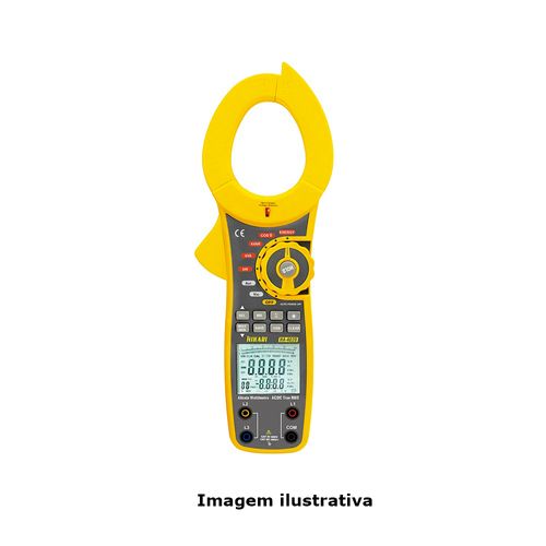 Alicate Wattimetro Potência Ativa 0,60-750kW Fase 0-90° Corrente AC 40-1000A Tensão AC 100-750V Abertura da Garra 55mm Ref. 21N058 Hikari HA-4020