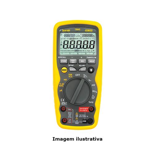 Multímetro Digital Tensão AC/DC 400m-1000V Corrente AC/DC 400u-20A Resistência 400-40MOhms Capacitância 40n-40mF Ref. 21N053 Hikari HM-2900