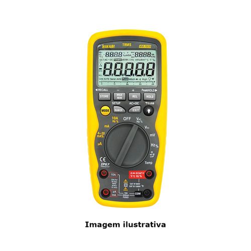 Multímetro Digital com Conexão USB Wireless Tensão Corrente Resistência Temperatura Capacitância Frequência Continuidade Ref. 21N054 Hikari HM-2920