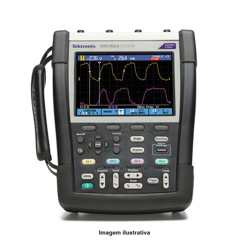 Osciloscópio de Canais Isolados 4 canais 200MHz Amostragem de 5GS/s por Canal Tektronix THS3024