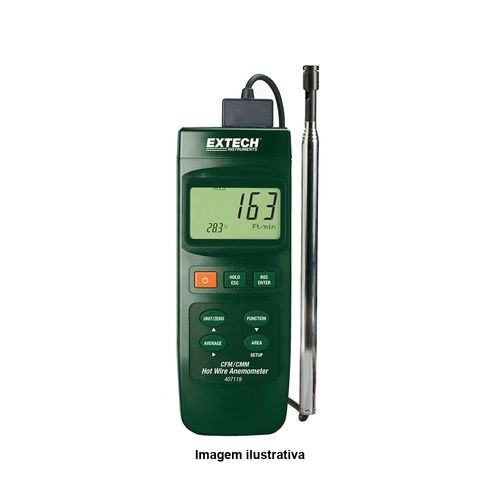 Anemômetro Térmico de Fio Quente Cfm de Serviço Pesado Extech 407119