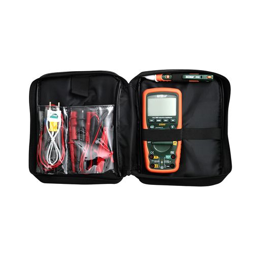 Kit de Multímetro EX505 Industrial Para Serviços Pesados com Pontas de Prova e Detector de Tensão AC Extech EX505-K