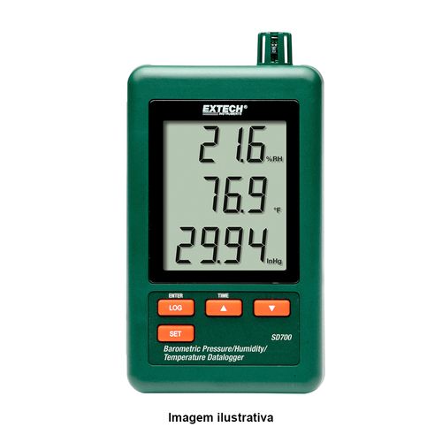 Datalogger Registrador de Dados de Pressão Barométrica Umidade Temperatura Extech SD700