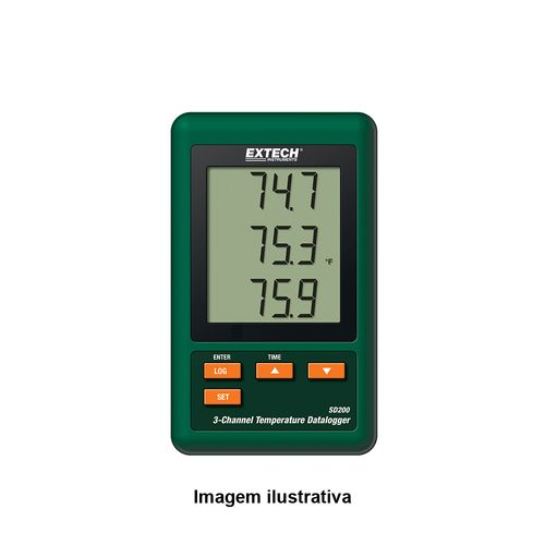 Registrador de Dados Datalogger de Temperatura com 3 Canais Extech SD200