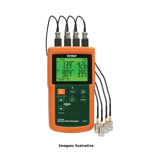Medidor de Vibração com 4 Canais Registrador de Dados Extech VB500