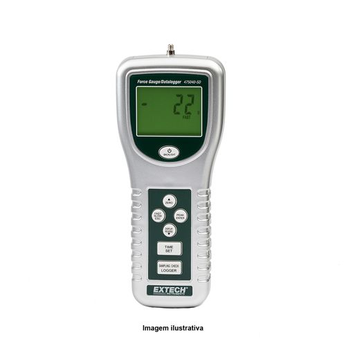Medidor Digital de Força Datalogger Capacidade 5Kg Resolução 1g Cartão SD Extech 475040-SD