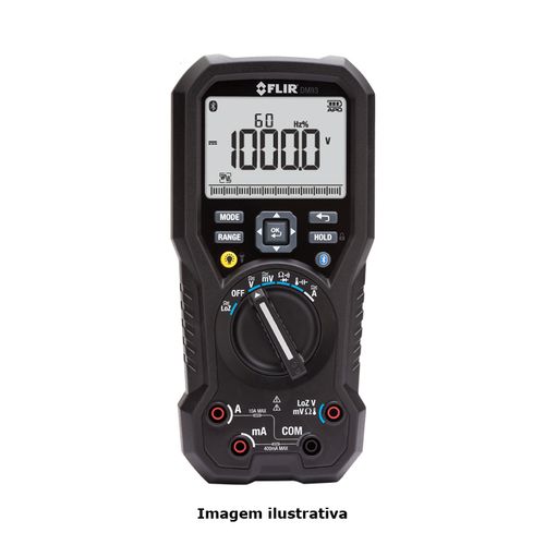 Multimetro Digital Industrial True RMS AC/DC 1000V 10000A 40MOhms com Modos LOZ e VFD com Bluetooth Meterlink Flir DM93