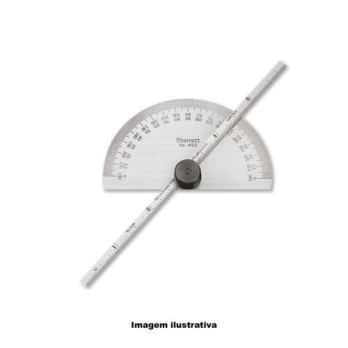Transferidor Grau Semicircular Régua Móvel Capacidade 150mm 6'' Starrett C493me