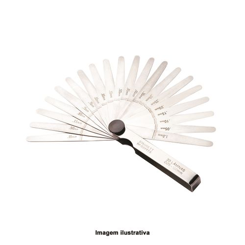 Calibrador de Folga Capacidade 114mm 0,05-1,00mm com 20 Lâminas Starrett 66mb