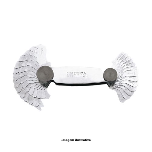 Calibrador de Rosca Métrica Capacidade 0,5-11,50mm 28 Lâminas Pentes de Rosca Padrão Métrico Internacional 60° Starrett 159m