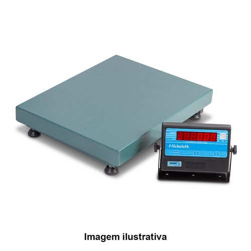 Balança Eletrônica Capacidade 300kg Resolução 100g Plataforma 50x60cm com Bateria Visor LCD Lcd Sem Coluna Ref. MIC300 Micheletti 120.103.028