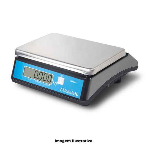 Balança Pesadora Capacidade 3kg Resolução 0,5g com Bateria Tela LCD Um Visor na Base Ref. Tavola3 Micheletti 120.108.004