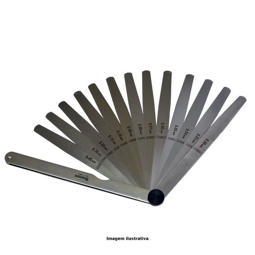 Calibrador de Folga Capacidade 0,03 a 0,50mm Espessura 152mm 13 Lâminas Afiladas Starrett 173MCT